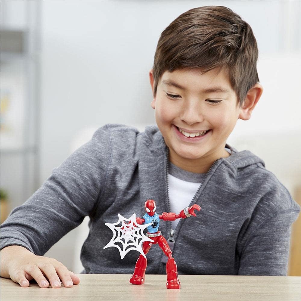 Marvel Spider-Man Bend and Flex Marvel’s Scarlet Spider Action Figure Toy, 6-Inch Flexible Figure, Includes Web Accessory, for Kids Ages 4 and Up