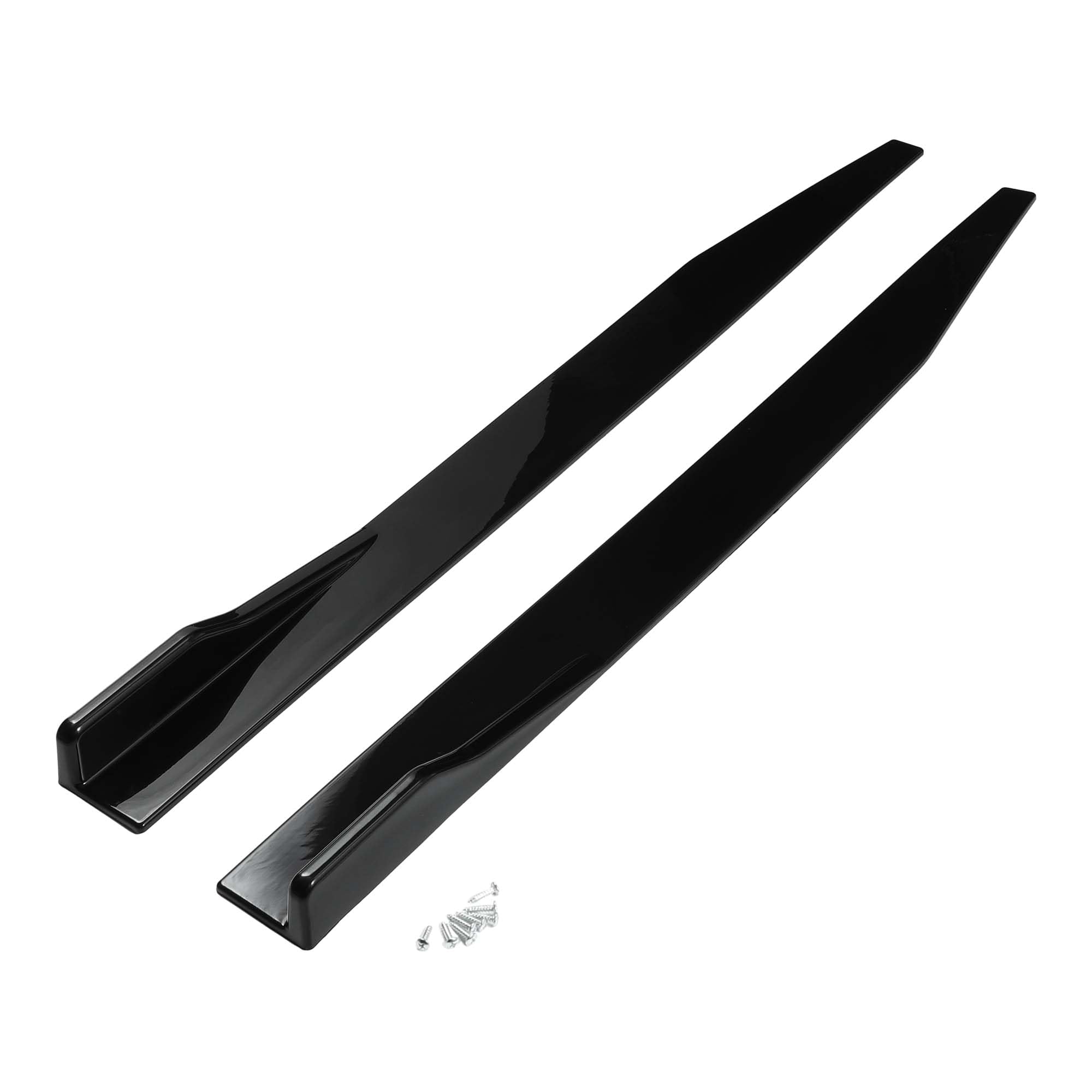 Car Side Skirt 118cm/46.46in Exterior Rocker Splitter Diffuser Kit Universal High Toughness ABS Gloss Black Steady Side Skirts Extension Panel Lower Side Bottom Line