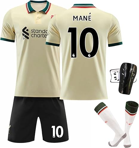 Amazon Co Jp 21 22リバプールアウェイサッカーユニフォーム No 10 Mane ユニセックス誕生日贈り物 練習着フットボールジャージ ファミリースタジアムスウェットシャツ サッカーハーフスリーブ サッカーショーツ サッカーソックス 保護具4点セット Size