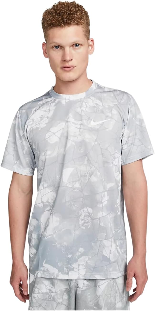 Nike Men’s Dri-FIT Legend All-Over Print Training T-Shirt X-Large White/Gray