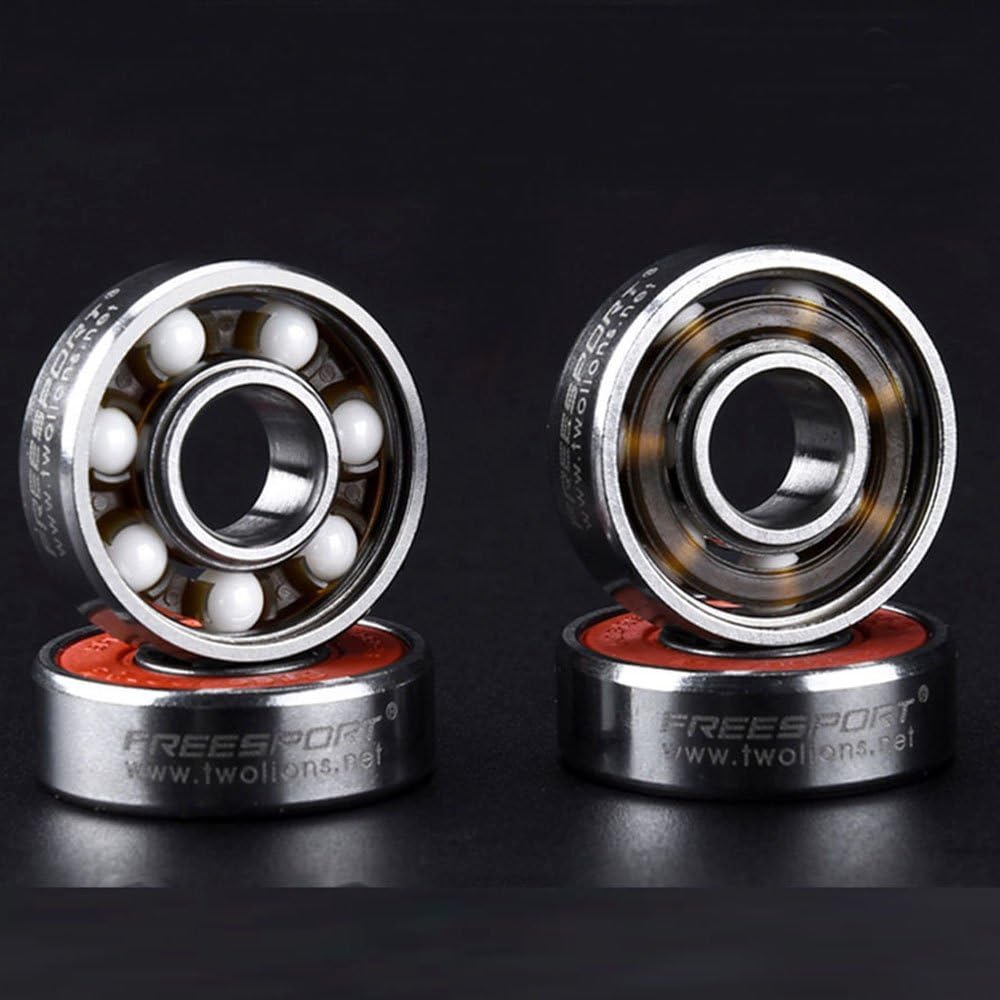 8Pcs Ceramic Skate Bearings, 608 RS ABEC 9 Ball Bearings for Skate, Skateboard Bearings Longboard Bearings Roller Skate Bearings 8mm x 22mm x 7mm - Siliver Circle