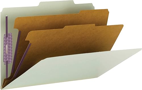 Miniatura 3 de Smead Carpeta de archivos de clasificación de tablero prensado con sujetadores SafeSHIELD, 2 divisores, expansión de 2 pulgadas, tamaño legal,