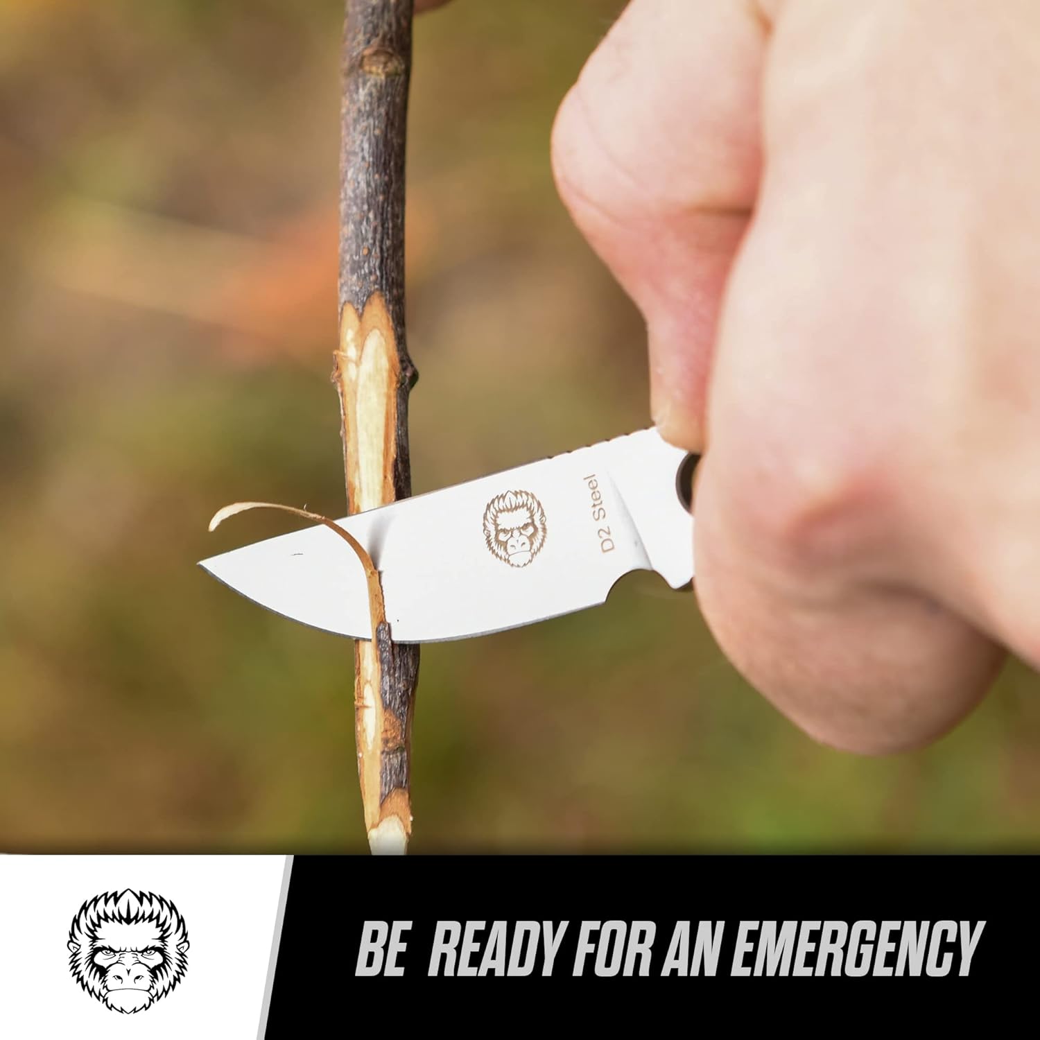 Holtzman's Gorilla Survival Scalpel Fixed Blade Utility Knife with D2 Sheath and Belt Clip (Silver) - Ideal for EDC and Outdoor Activities