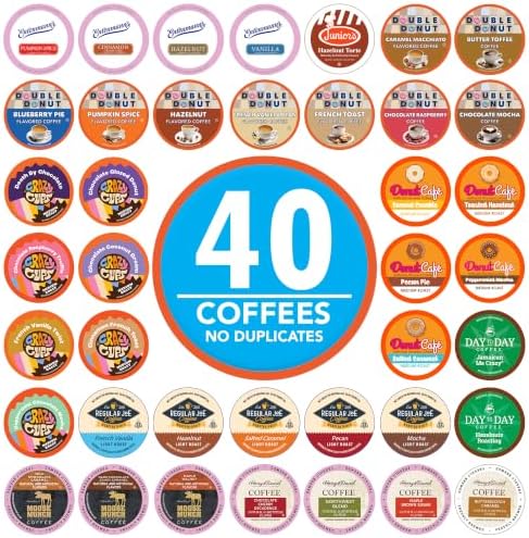 Crazy Cups Flavored Coffee Variety Sampler Pack for Keurig K-Cup Brewers, 40 Count