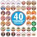 Flavored Coffee Variety Sampler Pack, Flavored K Cups and Single Serve Capsules-Assorted Flavored Coffee K Cups and Coffee Pods with No Duplicates, 40 Count-for Keurig KCup Machines-Great Coffee Gift