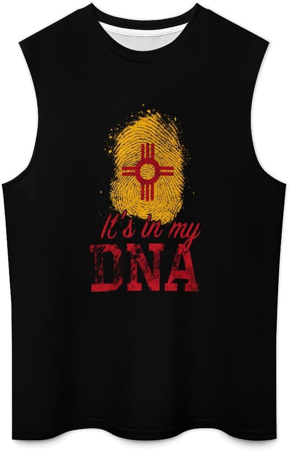 My New Mexico Zia Fingerprint Men Summer Sleeveless Crew Neck Top 5XL