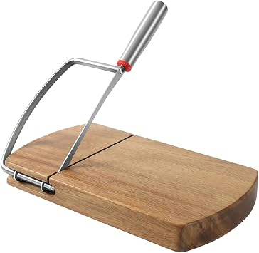 Block Cheese Slicer, Acacia Wood Base, Steel Blade