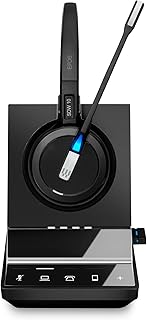 Sennheiser SDW 5016 (507016) Single-Sided Wireless DECT Headset for Desk Phone Softphone/PC& Mobile Phone Connection Dual Microphone Ultra Noise-Canceling, Black, 3 inches