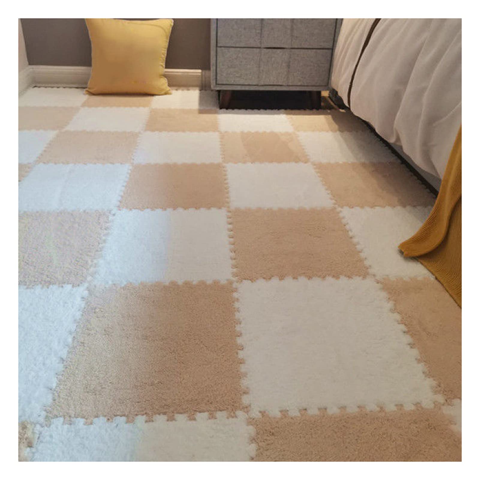30x30 Cm Puzzle-Bodenmatten Aus Plüsch-Schaumstoff - Weiche Teppichfliesen Fürs Schlafzimmer