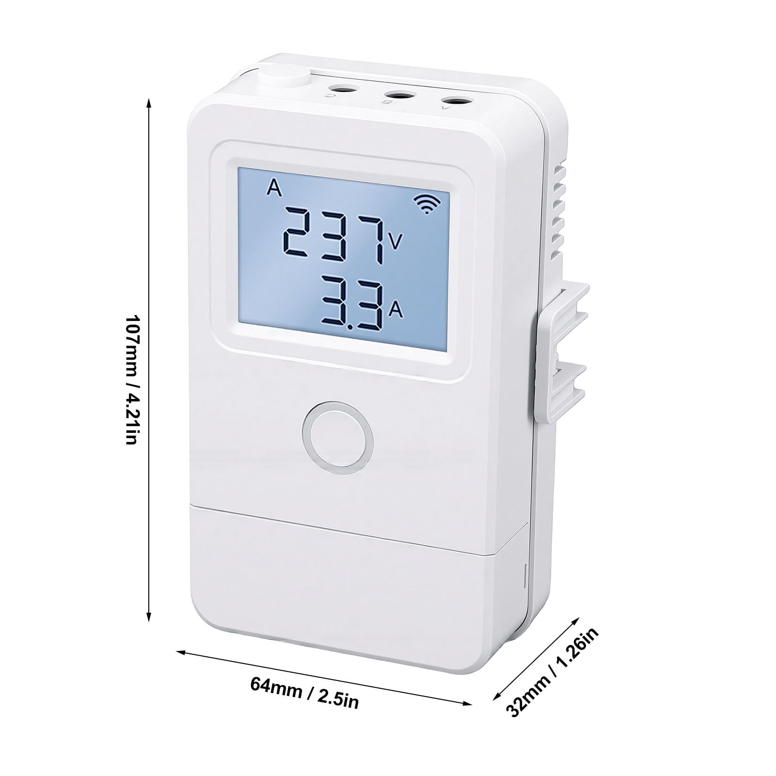 SEAFRONT Monitor de Energía Eléctrica WiFi Control Remoto Pantalla LCD 3 Canales 100A 16A Relé Alarma de Sobrecalentamiento para Electrodomésticos