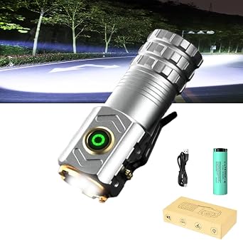Flash Light,World Brightest Flashlight,Rechargeable Tactical Flashlight, Magnetic Rechargeable Super Bright Flashlight Grey