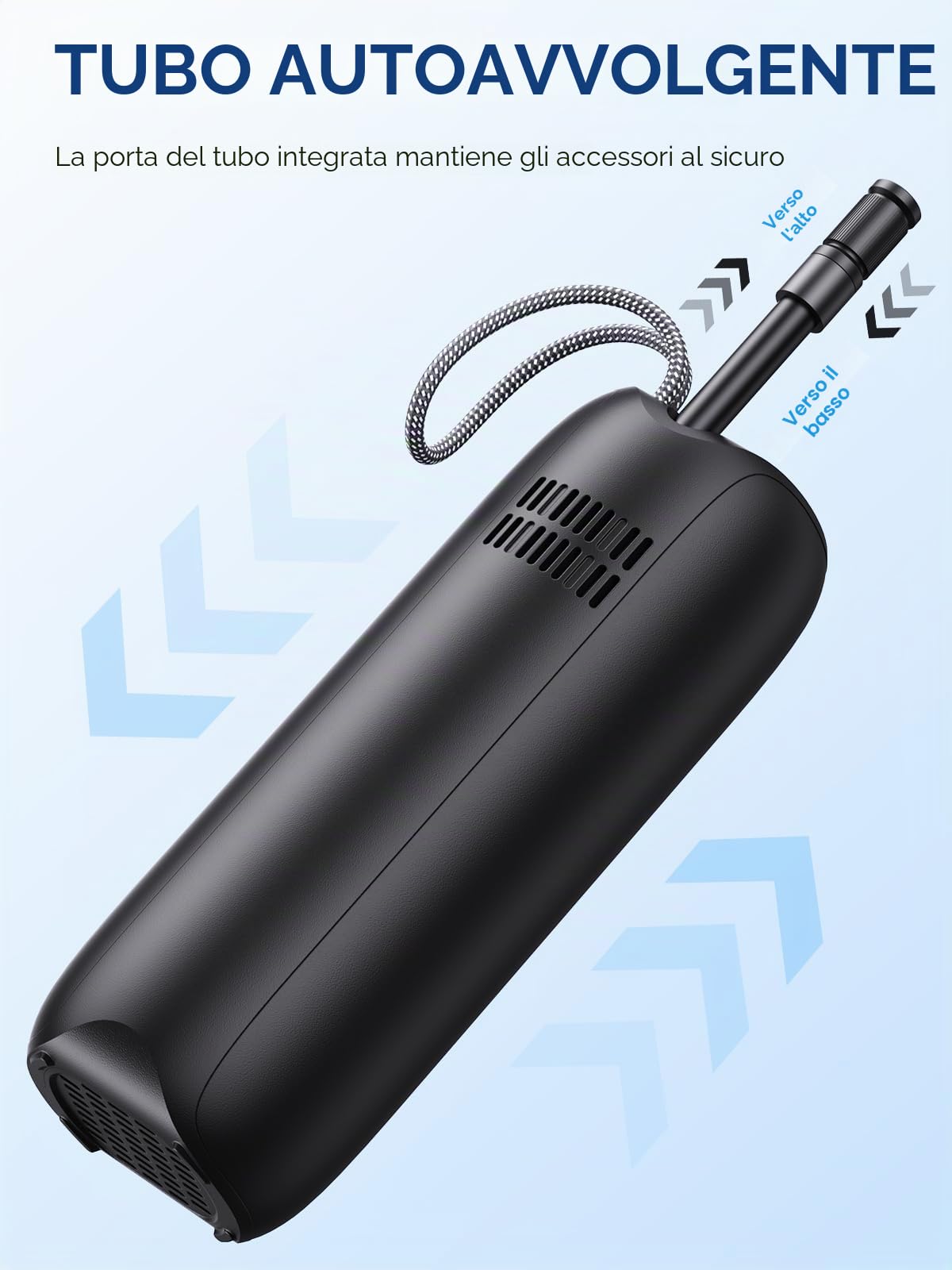 GPUTEK BG02, pompa ad aria per bicicletta, 150 PSI, pompa elettrica per bicicletta, con montaggio a telaio, 5 modalità e 5200 mAh, pompa ad aria elettrica per valvole Schrader Presta Dunlop
