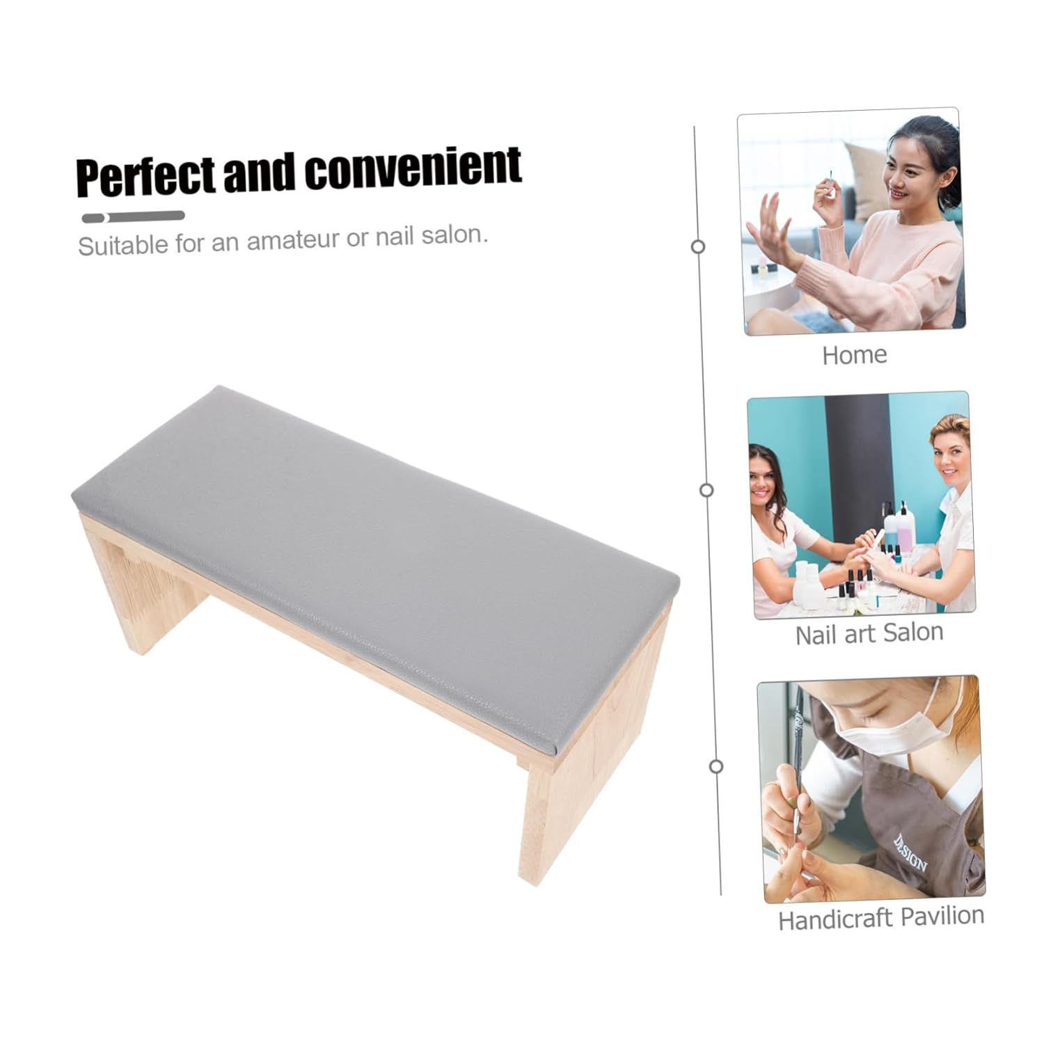 Wooden Manicure Hand Support Pillow Set Mat Nail Art Rest Tool for Professional Use and Home