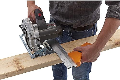 Bora QuickCut Circular Saw Guide with Angle Assist, 16in | Aluminum saw guide rail, 4 preset angles 22.5°–90°, imperial & metric ruler, fits circular saws