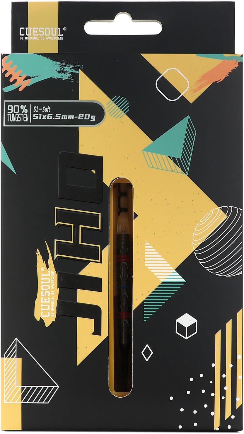 CUESOUL JIHO 18/19/20/21g Soft Tip Darts 90% Tungsten Dart Set with ROST T19 All in One Dart Flight