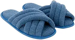Pantufa Feminina e Masculina Cabedal em X Sola Antiderrapante e Toque Macio