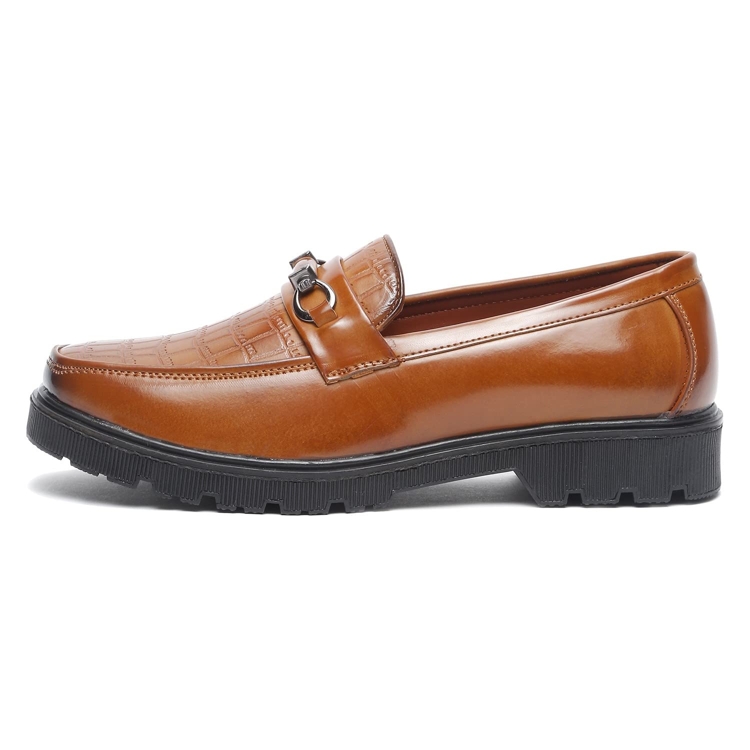 MUTAQINOTI Mens Sedona Tan Vegan Leather Shoe Gothic Platform Handcrafted Formal Texture Moccasins British Style Shoes for Men Officewear Slip-ons (Size-9 UK) (PSMCCC-) (B0C14FD45F) Amazon Price History, Amazon Price Tracker