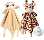 CREVENT Cozy Plush Baby Security Blanket Loveys for Baby Girls Boys, Stuffed Animal Ring Rattle Shaker Toy for Newborns (Bunny)