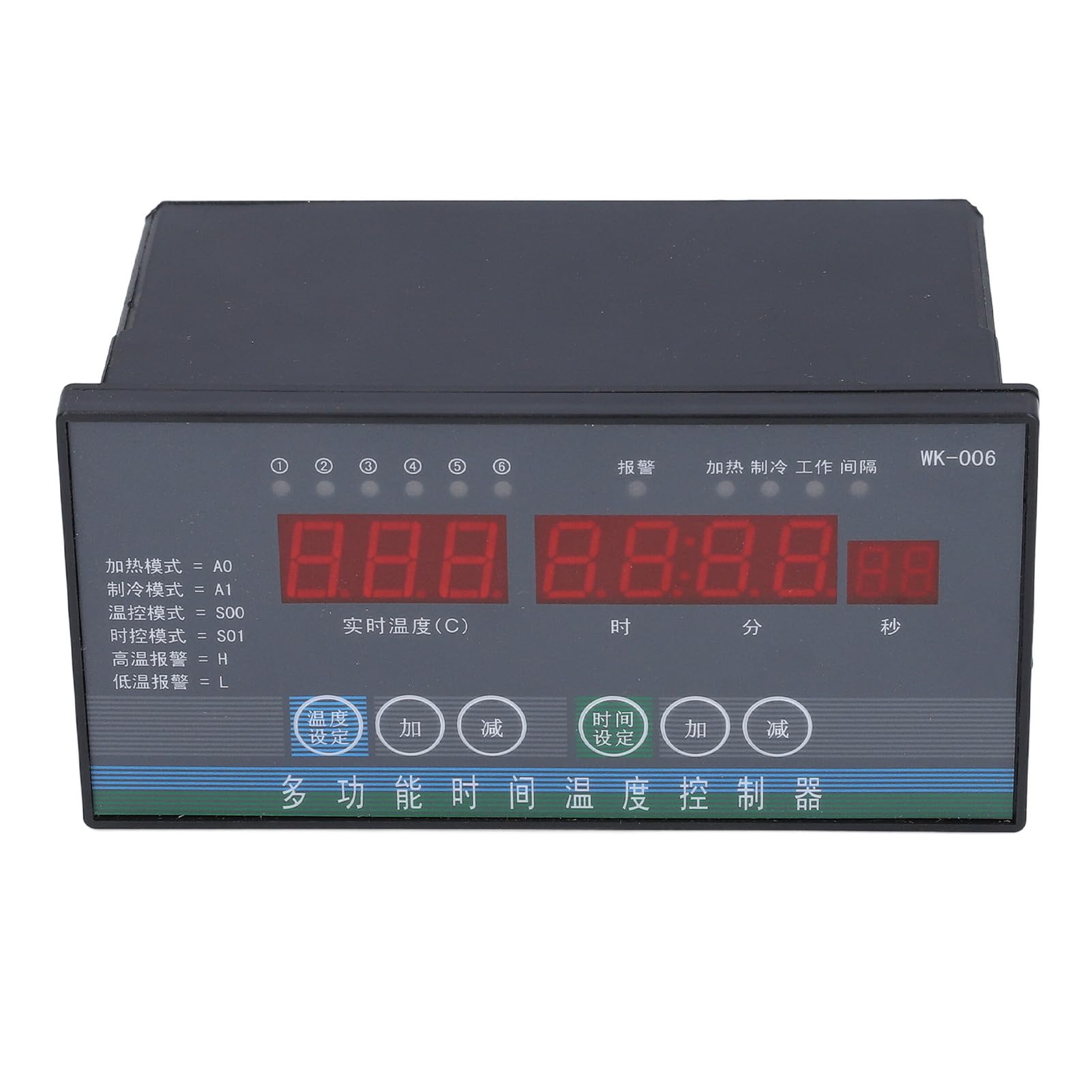 FTVOGUE Controlador de Temperatura Termostato Digital ABS con Sonda 110 a 230 V Salida de 6 Canales ±0,5% FS Cable de Sensor de 98 Pies para Invernadero Granja Incubadora Control de Enfriamiento de