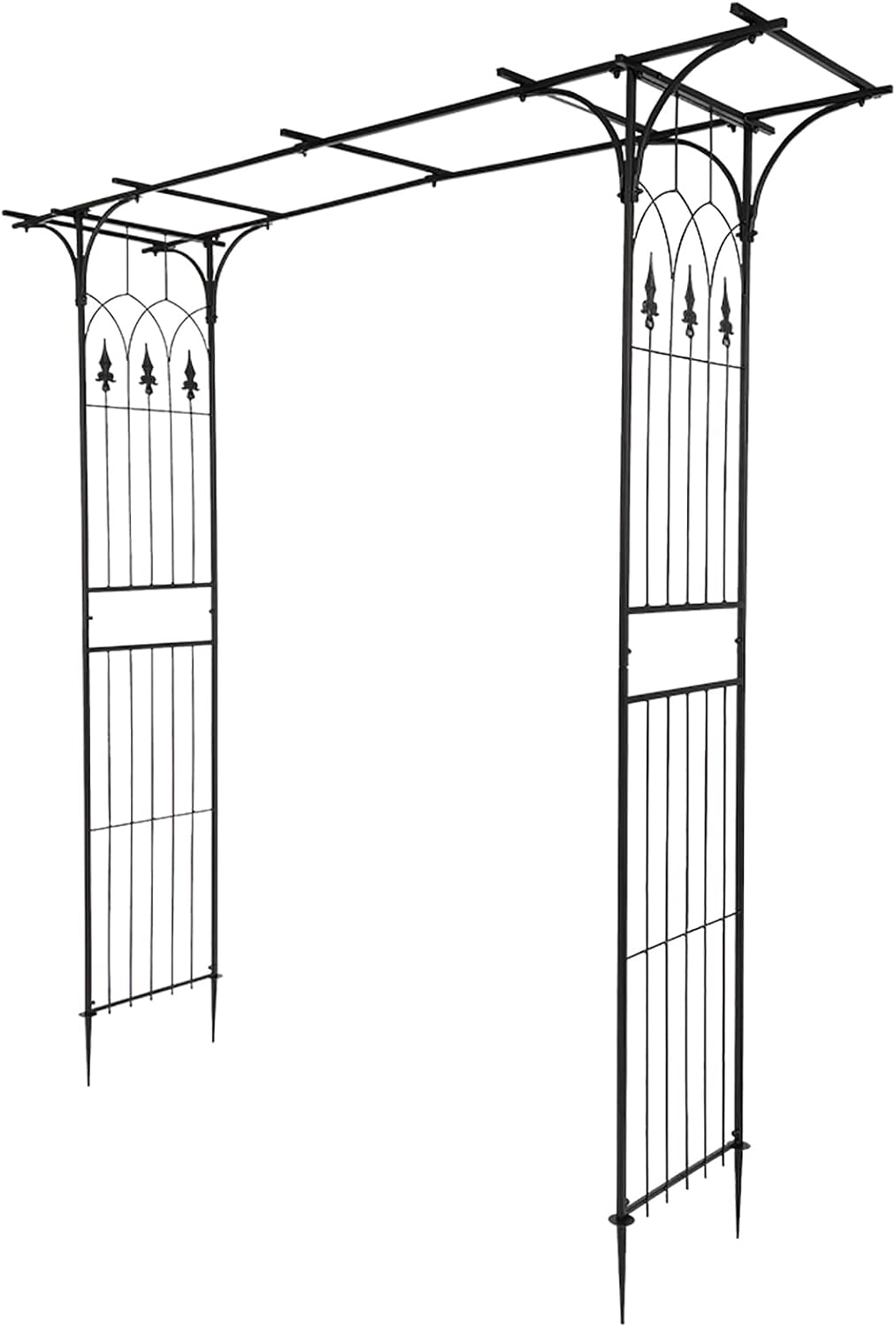 Bonnlo Metal Garden Arch for Climbing Plants, Heavy Duty Durable Iron Trellis Garden Decorations Archway Outdoor for Patio Lawn Wedding Party