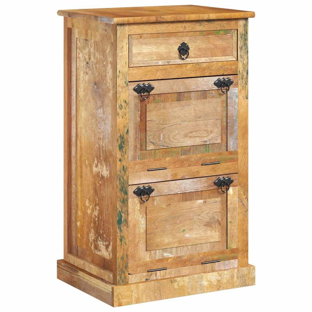 Armoire à chaussures vintage en bois massif multicolore pour un rangement de salon rustique
