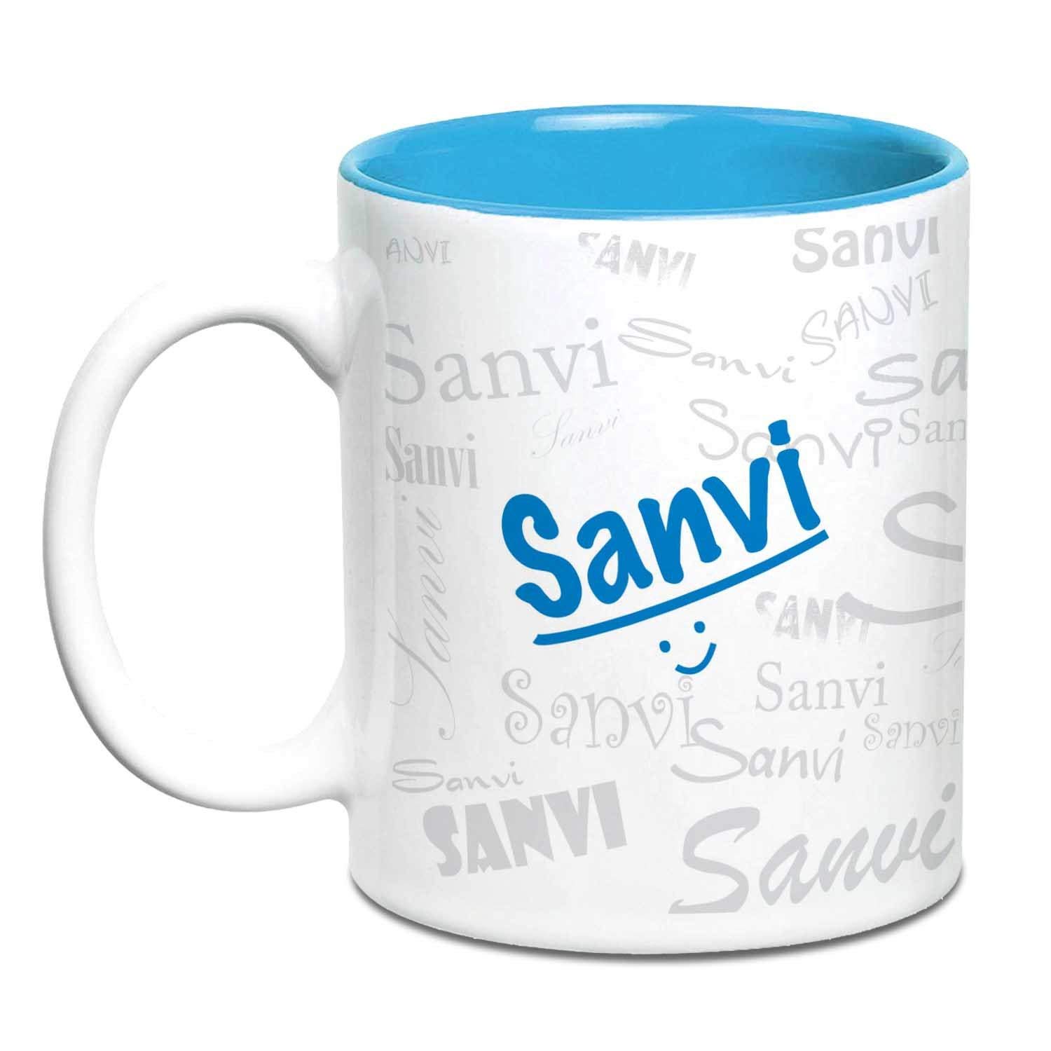 Hot MuggsMe Graffiti Mug - Sanvi Personalised Name Ceramic, 315ml, 1 Unit