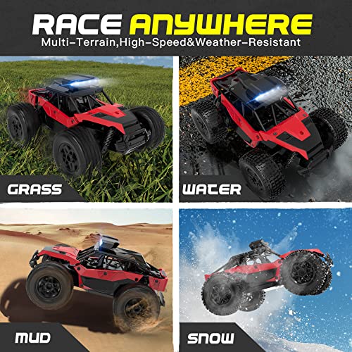 Haijon 1:20 25+Kmh 2Wd High Speed Rc Car With Headlight, Remote Control Truck Radio Off-Road Cars Vehicle Electronic Monster Hobby Buggy For Adults And Children (Red) #TOP2
