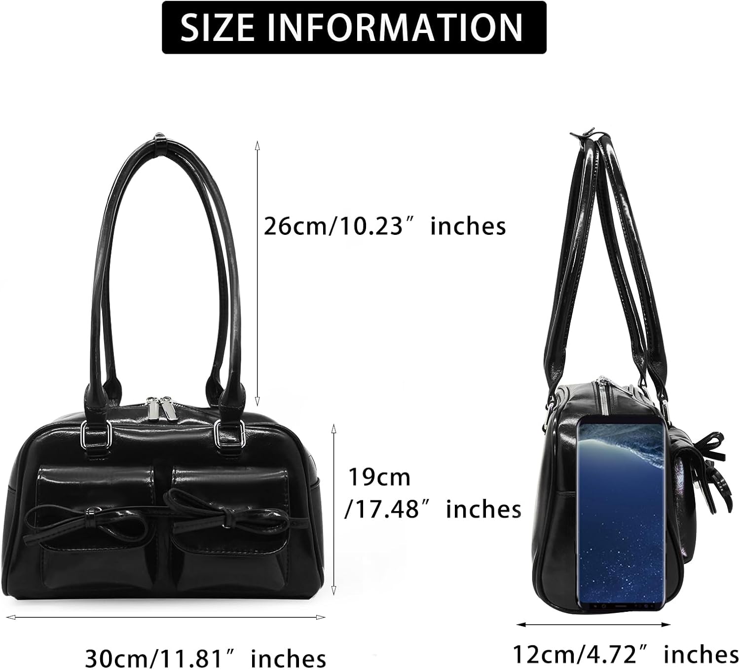 Fozehlad Y2K Shoulder Bag for Women Retro PU Leather Tote Handbag Multi-Pocket Hobo Bag with Zipper for Gifts - Image 5