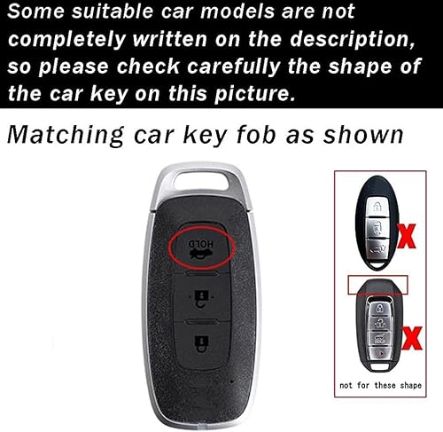 Miniatura 2 de ontto Funda de llave de 3 botones con llavero compatible con Nissan 2023, funda inteligente de metal para llaves de automóvil para Pathfinder Kicks