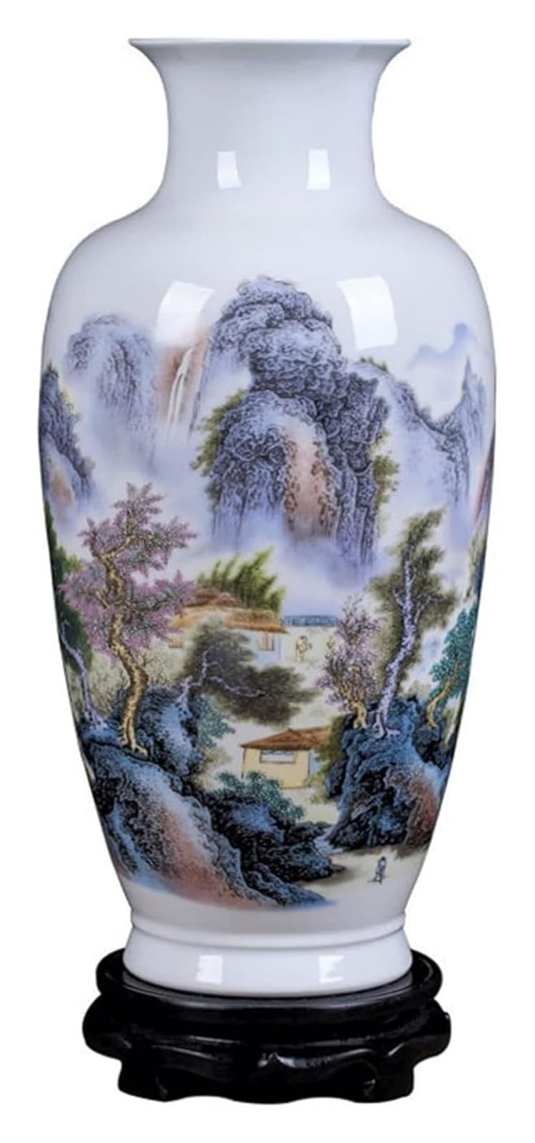 asdchZen Vase Vases For Centerpieces Ceramic Floor Large Vase Chinese Ink Painting Decorative Bottle Vintage Fine Decoration With Base Household Gift Vase
