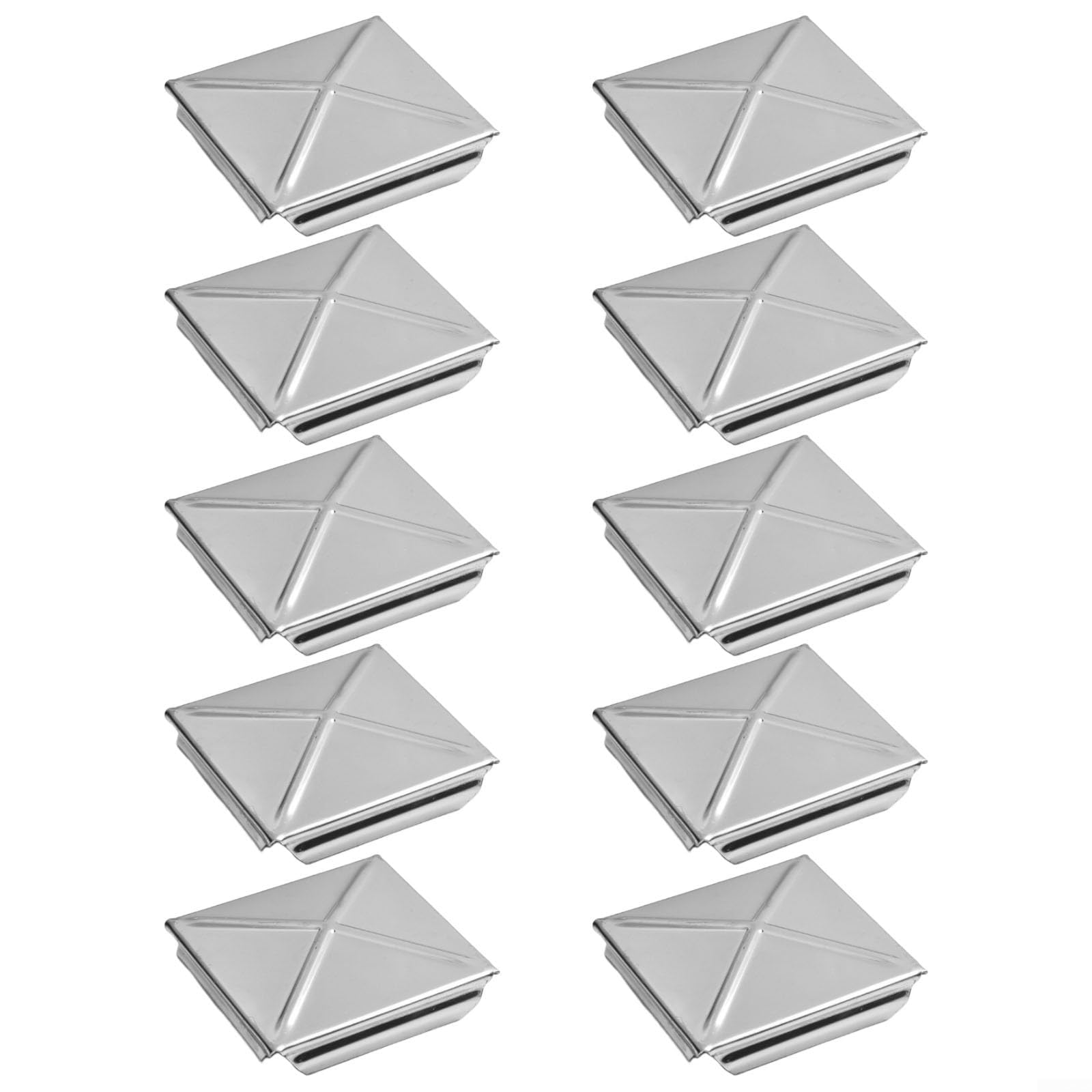 AIKEOU Post end protection cover cap in pyramid shape constructed from stainless steel and galvanized steel for square posts providing moisture defense,10pcs 50mm