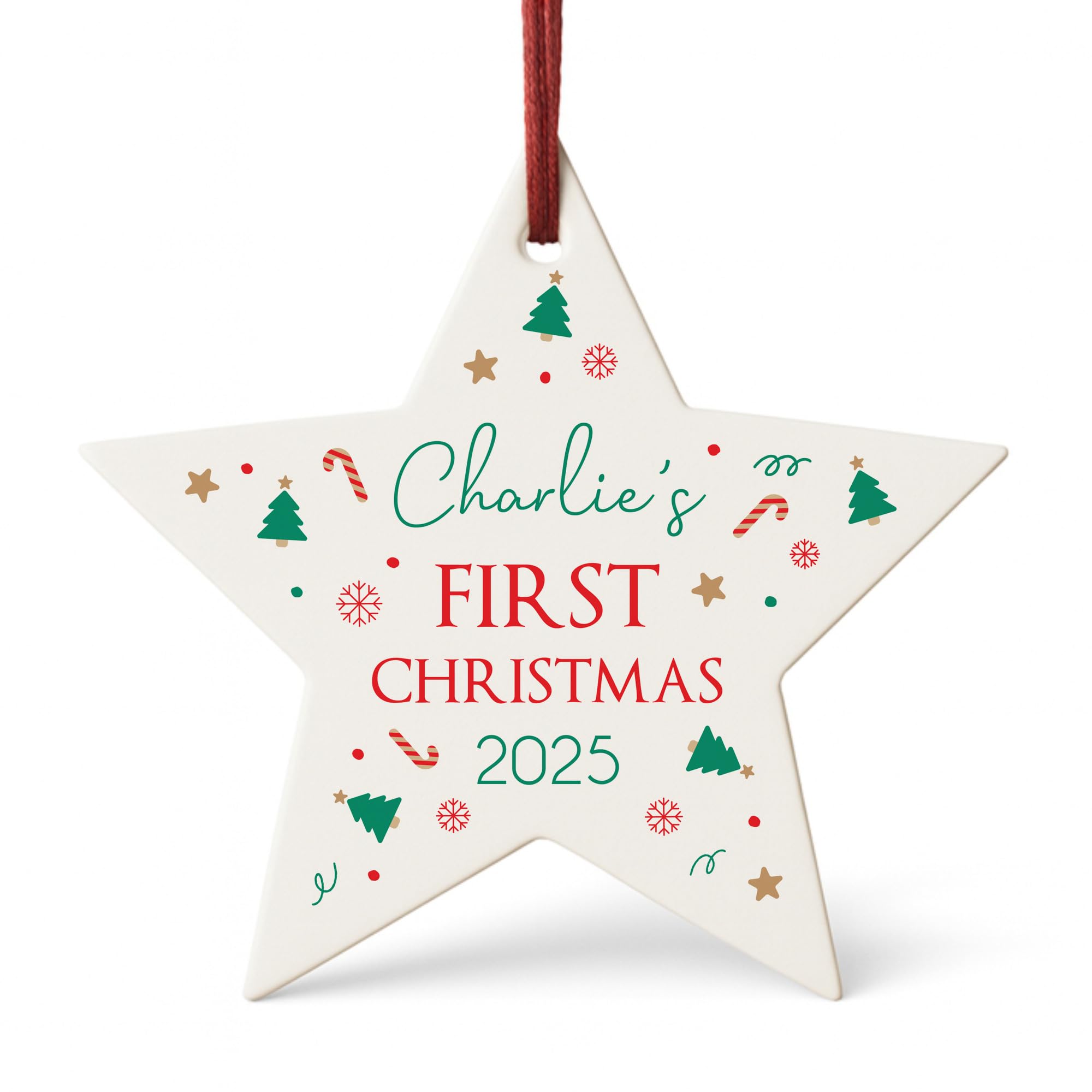 Red Ocean Personalised Baby's First Christmas Bauble Christmas Tree Decoration For Kids Girls Boys Toddler New Baby Girl Baby Boy Keepsake