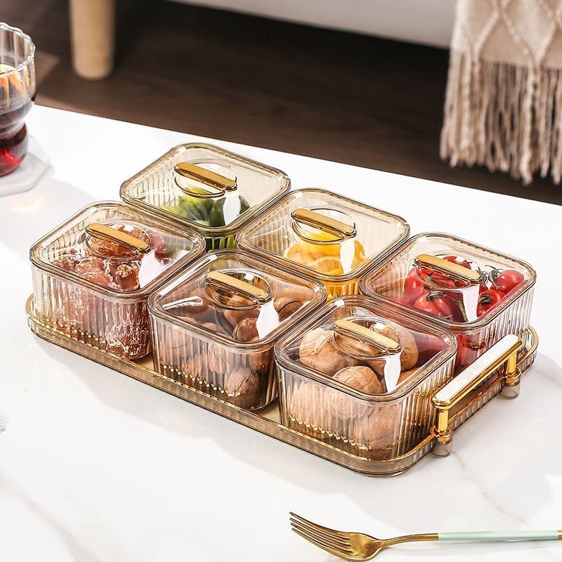 STARRY G Snack Serving Platter, Serving Box Set, Serving Tray with 3/4/6 Pack Removable Dish Bowls, Divided Serving Relish Bowls for Fruit Dessert Candy Appetizer Condiment Snacks Nuts