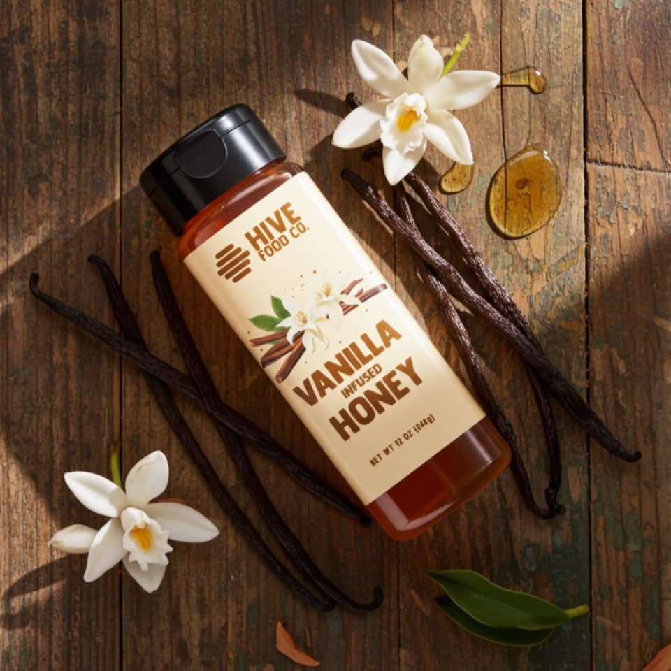 HIVE Food Co. Vanilla & Lavender Infused Honey Bundle, Raw & Unfiltered Honey, Handcrafted in Small Batches, 2 Pack, 12 oz Squeeze Bottles image 4