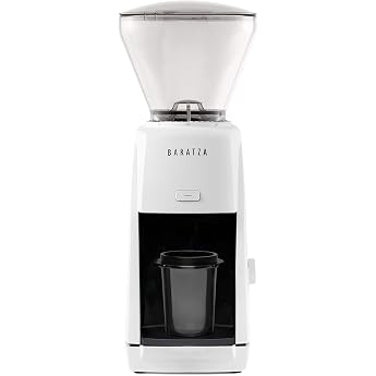 Encore ESP White Coffee Grinder, Electric Coffee Grinder, Cone Coffee Grinder, Household Coffee Grinder, 40 Grit Adjustment, Easy to Clean, Cleaning Brush Included