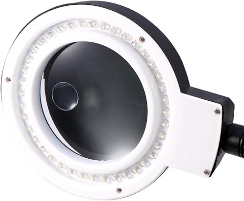 Miniatura 5 de Lupa con luz y soporte, lámpara de escritorio con aumento ajustable de 40 LED, lupa de luz y lámpara de escritorio, iluminación iluminada, 5X 10X,