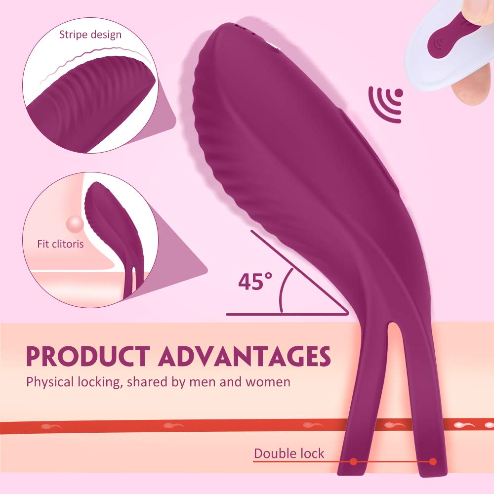 anello pene vibrange, Stimolaatore Prostata 9 modalita di vibrazione, morbido e confortevole, sextoys per Uomini,anello Vibrante per il Pene,con telecomando, 100% impermeabile (Viola)