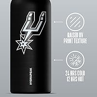 Vista 5 de Hydrapeak x Botella de agua con licencia oficial de la NBA San Antonio Spurs Oasis de 32 onzas con tapa de chug, botella de agua de acero inoxidable