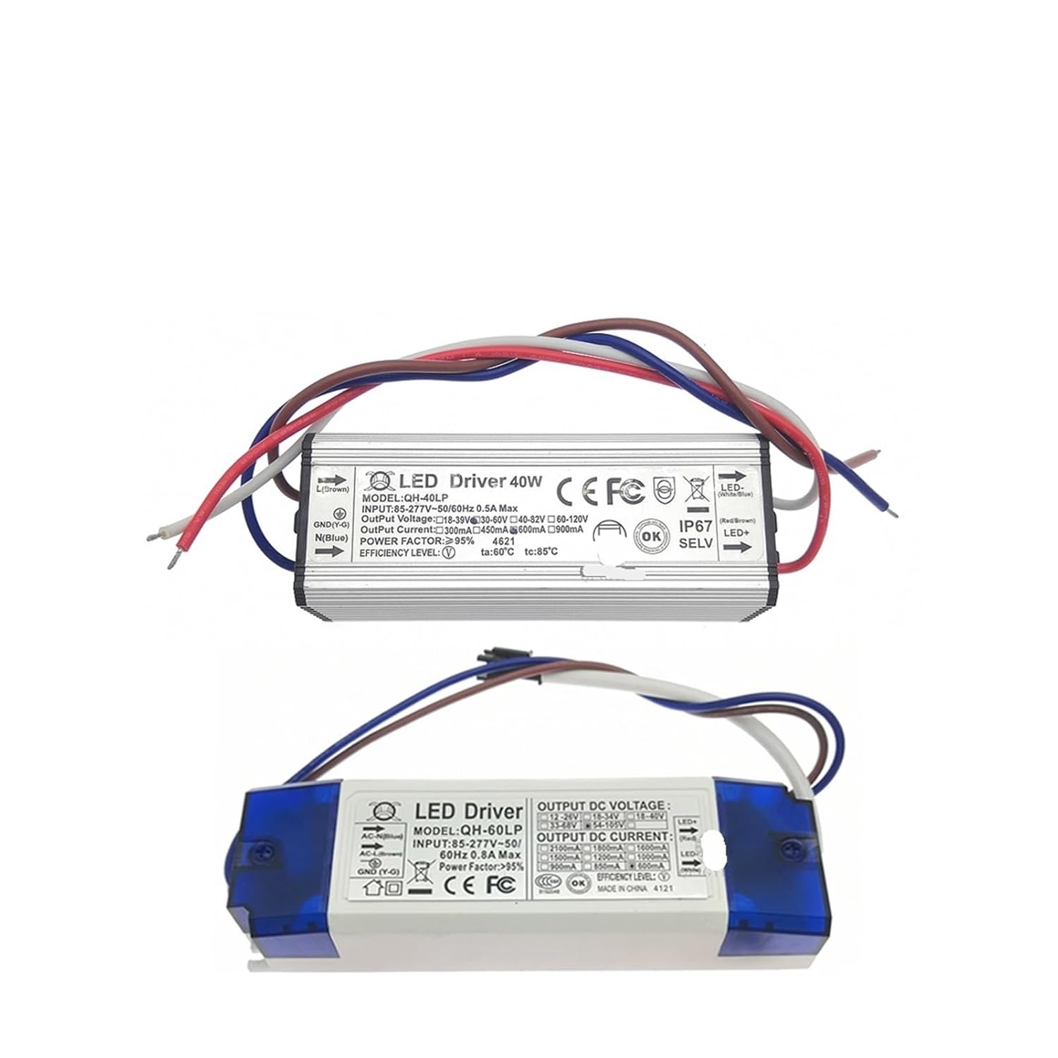 2 Pieces high Power LED Driver 600MA 5W 10W 12W 20W 30W 40W 50W 60W Internal External IP67 Constant Current Lighting Transformer(IP67-1-2x3W-DC2-7V)