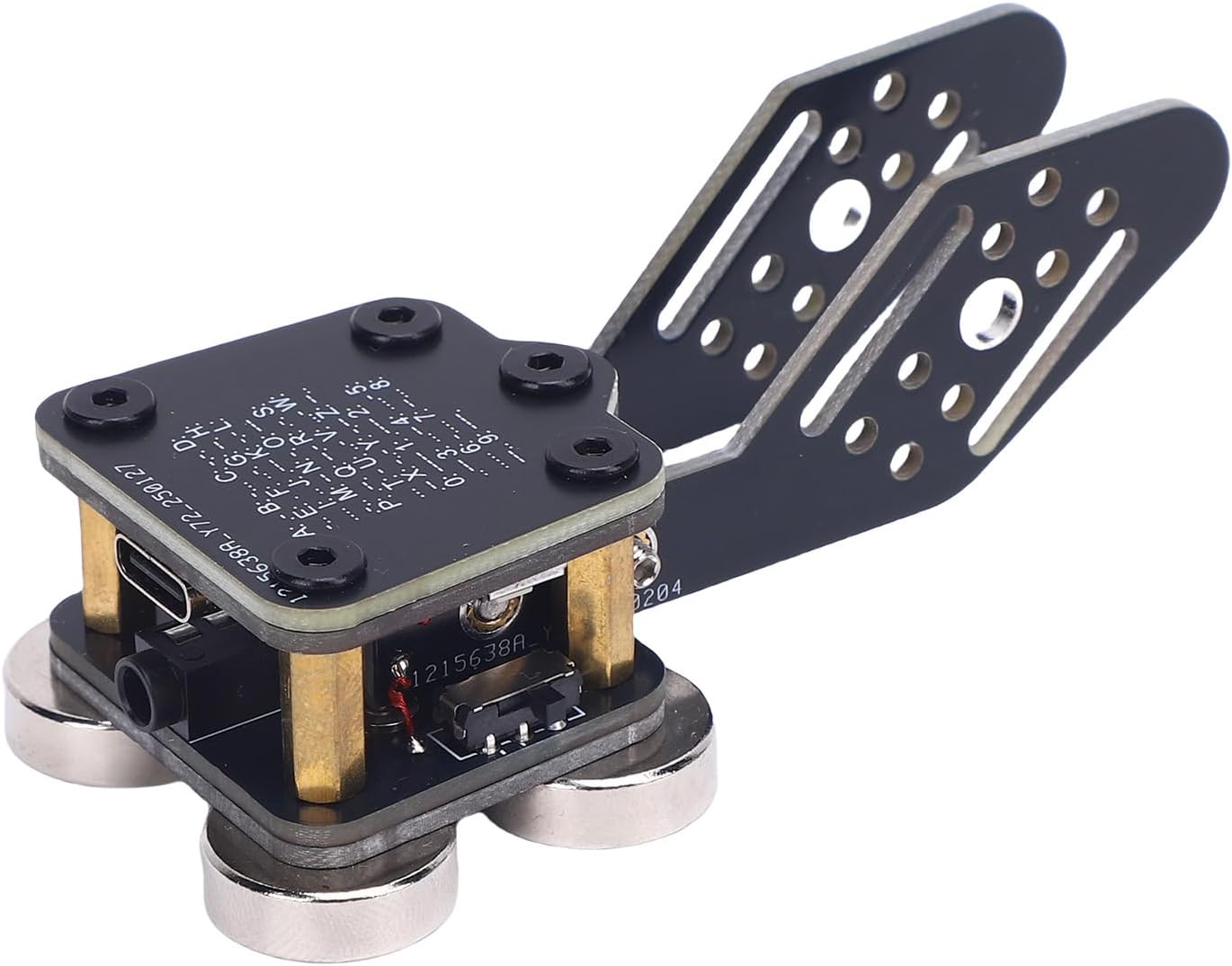 GOWENIC Double Paddle Morse Code Key, Mini CW Automatic Morse Telegraph Key with 4 Nd Magnet Bases 3.5mm Sound Jack Type C Interface for HAM Radio Field Manipulations Portable Setup