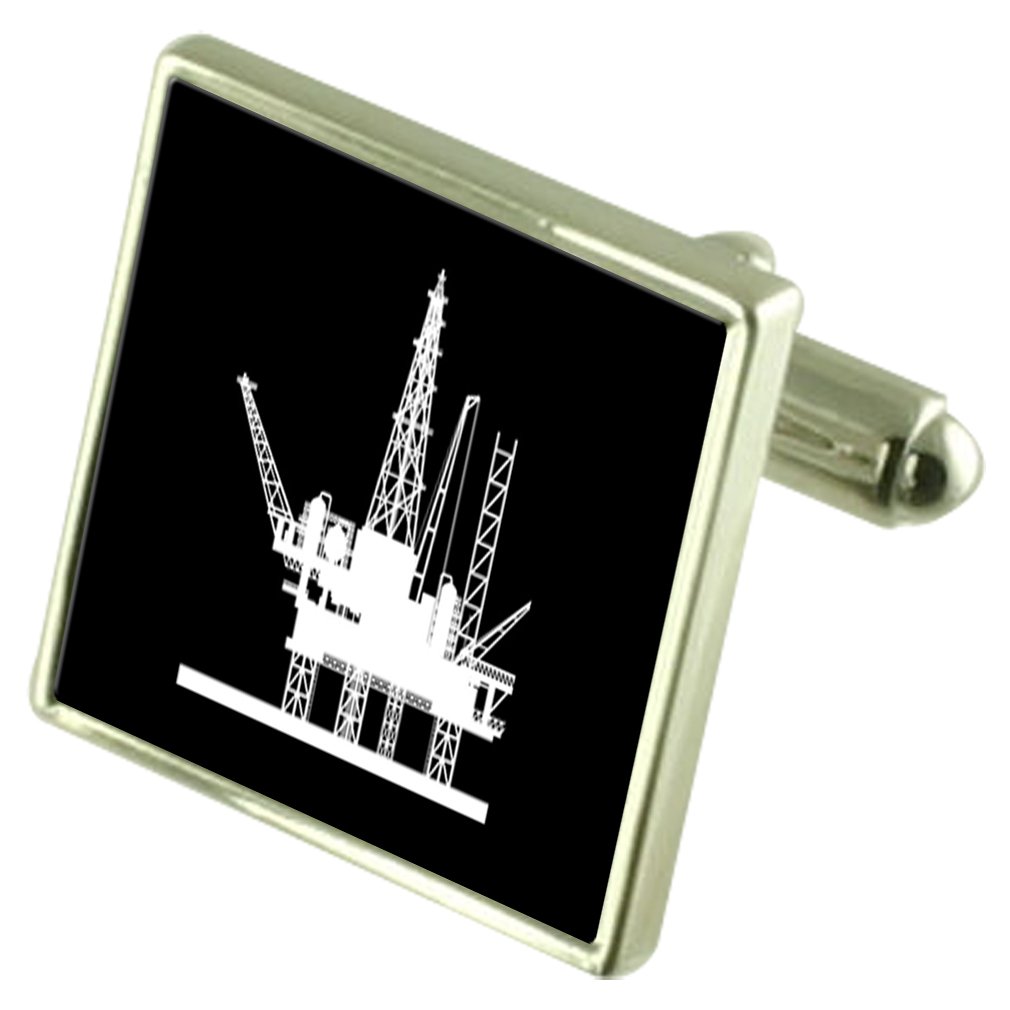 Select Gifts Oil Rig Platform Cufflinks with Pouch