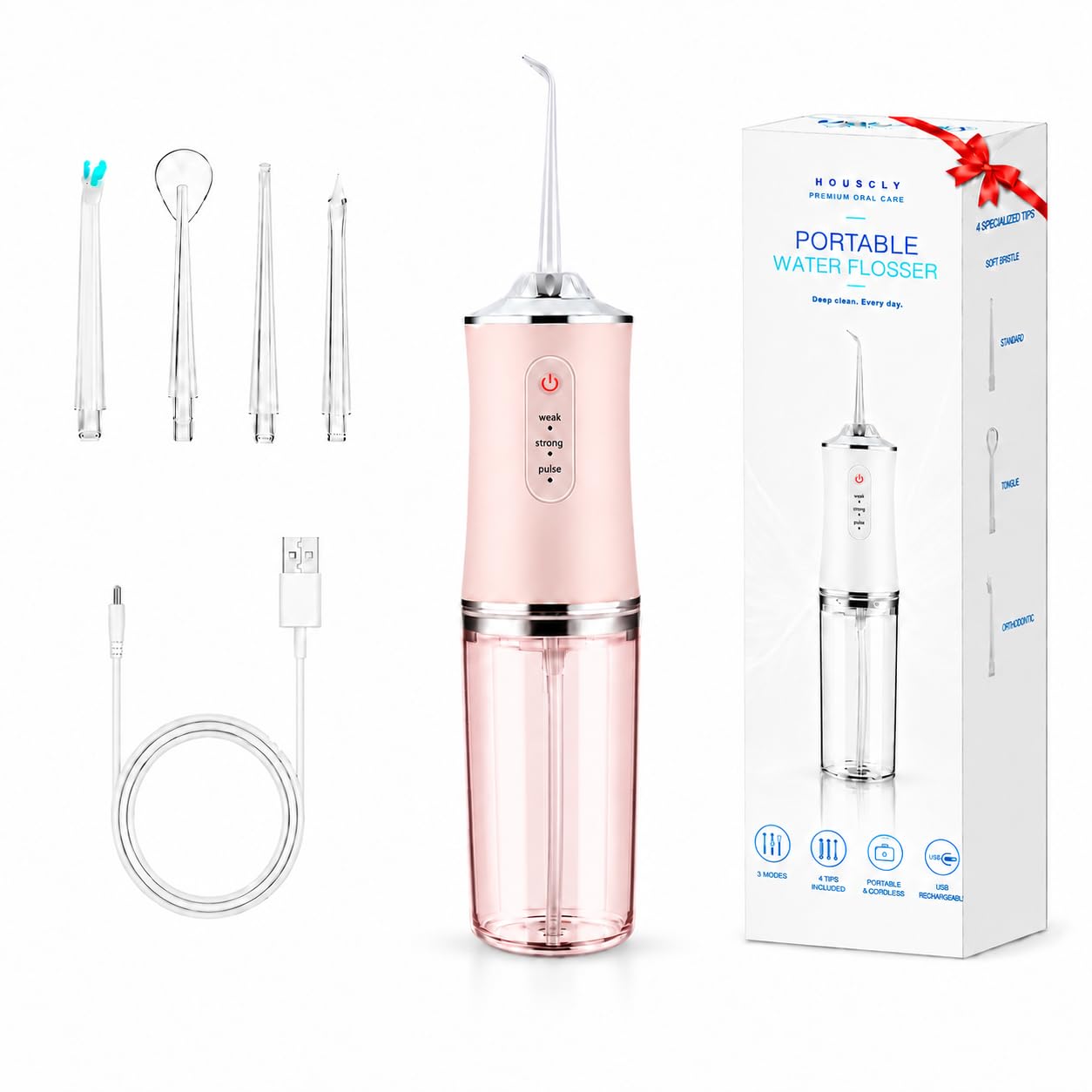 Cordless Electric Water Flosser - 3 Modes & 4 Tips -8