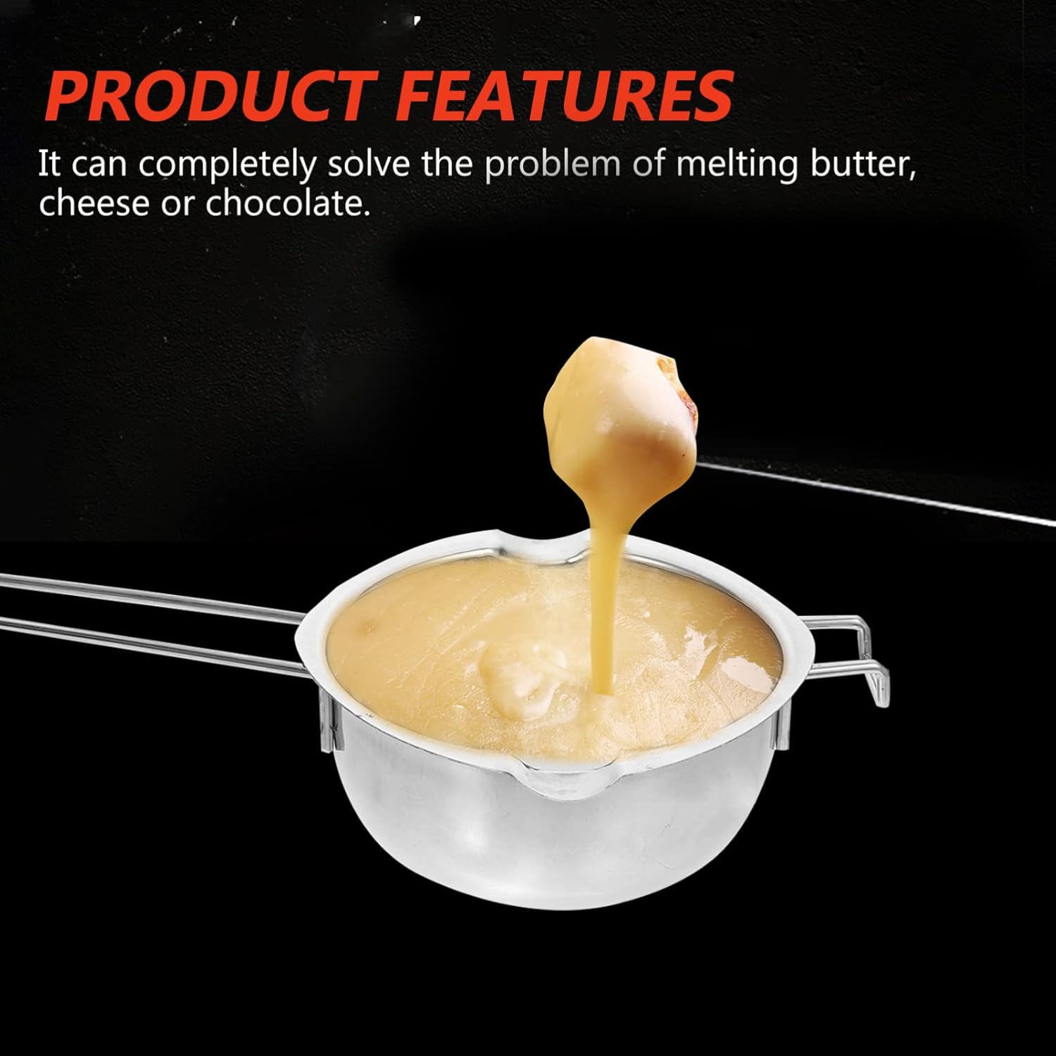 Double Boiler Pot 11.02 Inch Wax Melting Pot with Ergonomic Handle for Melting Chocolate Candy Butter Cheese and Candle Making