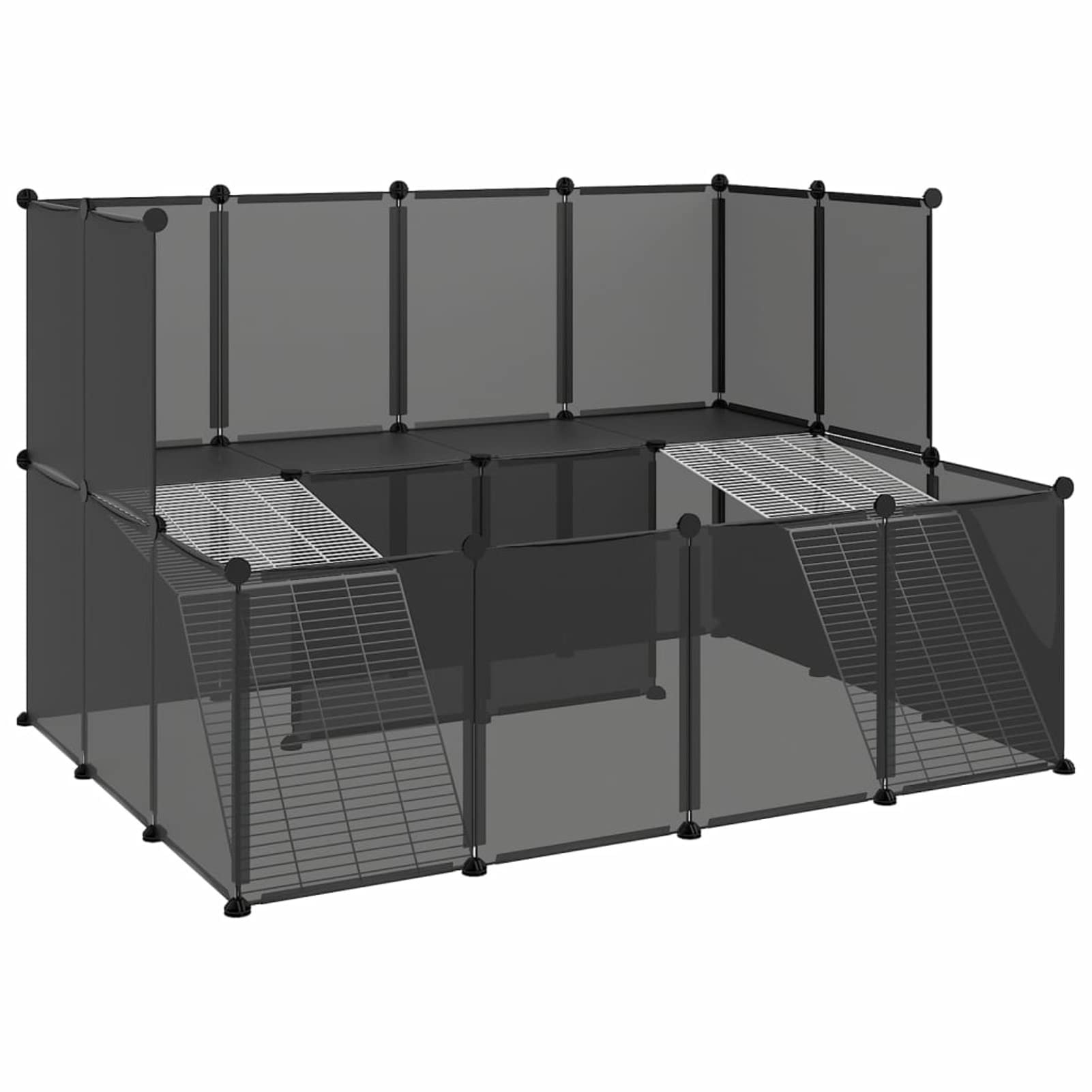 Jaula de Animales pequeños, XIAOGUANG Jaulas para Conejos, Jaula Cobaya, Jaula Hamster, Jaula para Gatos, Jaula Chinchilla, Recinto para Conejos, Negro 143x107x93 cm PP y Acero