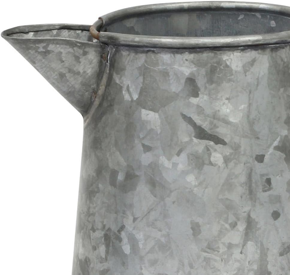 Stonebriar SB-5918A Small Country Rustic Galvanized Metal Pitcher with Handle, 5 inch