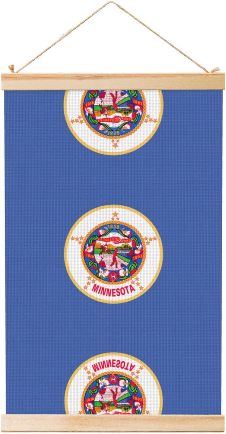 Minnesota State Flag Print Poster Hanger,Hanging Poster, Poster Frame,Wood Poster Hanger, For Wall Hanging