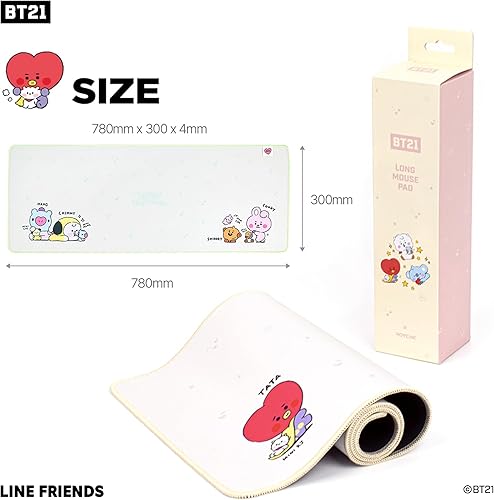 Miniatura 2 de Hamee BT21 MY LITTLE BUDDY SERIES Alfombrilla de escritorio Alfombrilla de mouse para computadora portátil Accesorios de oficina grandes Bonita