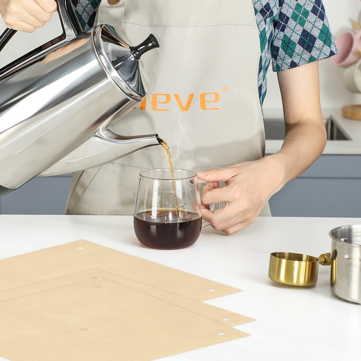 Aieve 160 Count Percolator Coffee Filters, Unbleached Coffee Filter Paper