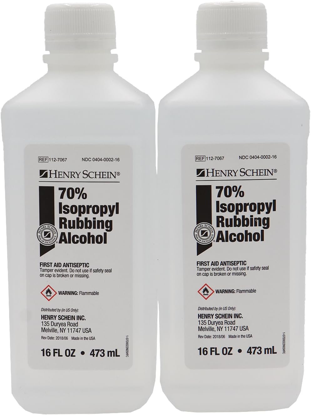 Henry Schein 70% Isopropyl Rubbing Alcohol - First Aid Antiseptic, 16 fl oz (Pack of 12)
