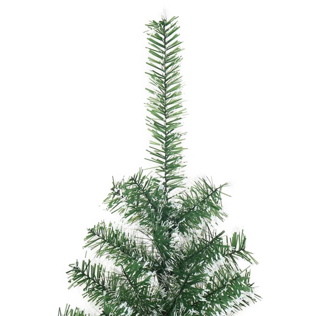 Árbol de Navidad artificial nevado 240 cm con 1300 puntas PET soporte de metal estable diseño moderno verde blanco para decoración interior Navidad